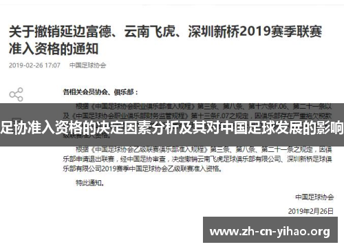 足协准入资格的决定因素分析及其对中国足球发展的影响
