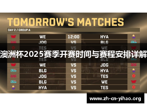 澳洲杯2025赛季开赛时间与赛程安排详解